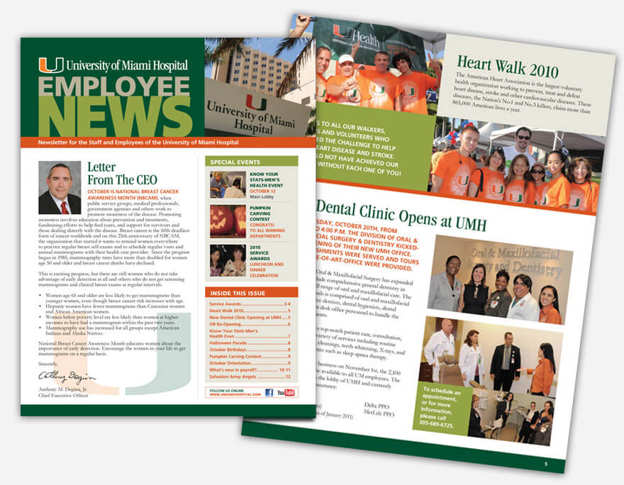 UMH-employee-newsletter-1-printing-brochure-in-miami-lakeland-florida